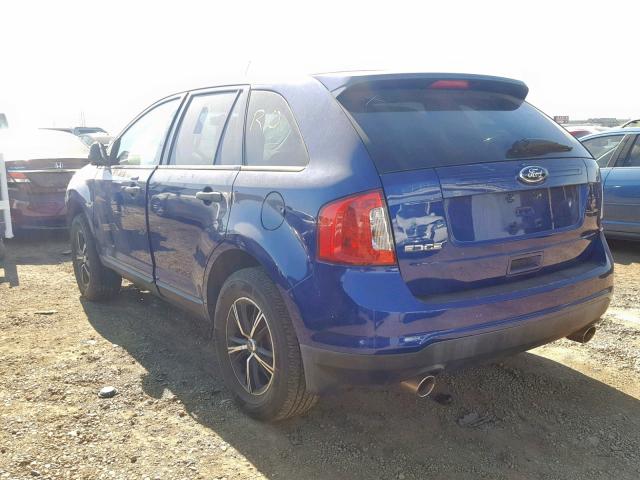 2FMDK3GC1DBA01400 - 2013 FORD EDGE SE BLUE photo 3