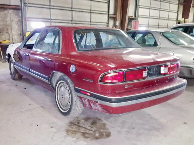 1G4HR52L9SH486711 - 1995 BUICK LESABRE LI MAROON photo 3