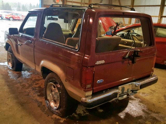 1FMCU14T5KUA46829 - 1989 FORD BRONCO II RED photo 3