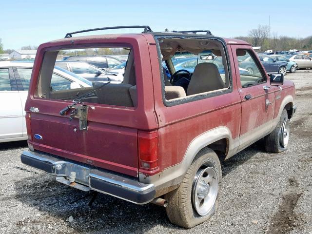 1FMCU14T5KUA46829 - 1989 FORD BRONCO II RED photo 4