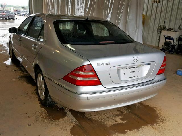 WDBNG70J32A286795 - 2002 MERCEDES-BENZ S 430 SILVER photo 3