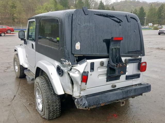 1J4FA44S85P345702 - 2005 JEEP WRANGLER / SILVER photo 3