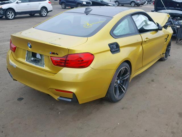 WBS3R9C59FK332975 - 2015 BMW M4 YELLOW photo 4