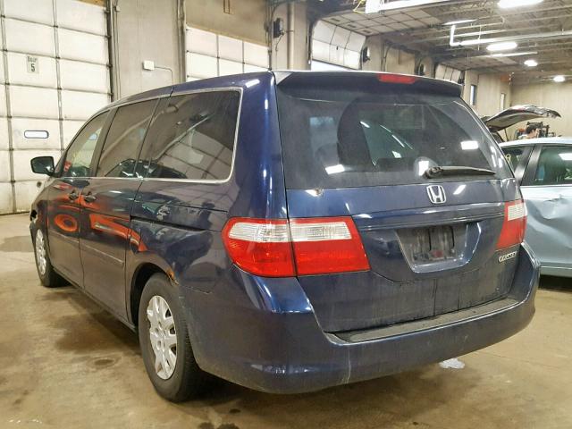 5FNRL38205B103028 - 2005 HONDA ODYSSEY LX BLUE photo 3