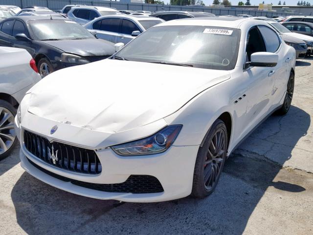 ZAM57XSA3F1145273 - 2015 MASERATI GHIBLI WHITE photo 2