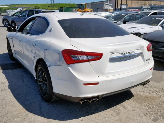 ZAM57XSA3F1145273 - 2015 MASERATI GHIBLI WHITE photo 3