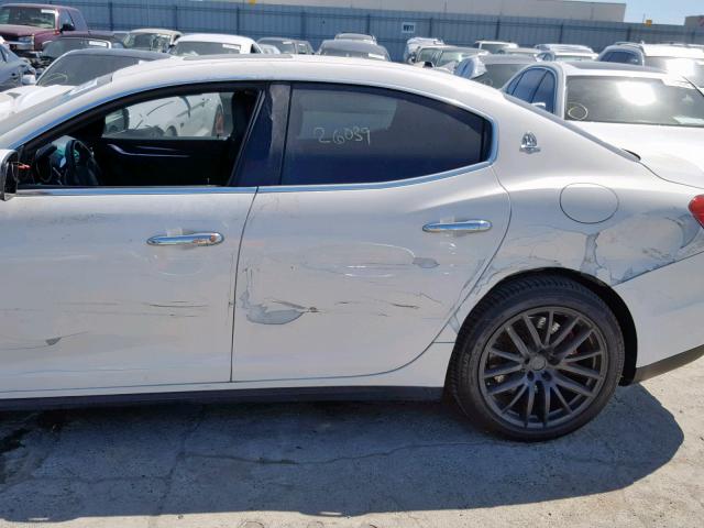 ZAM57XSA3F1145273 - 2015 MASERATI GHIBLI WHITE photo 9