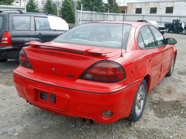 1G2NW52E44C127269 - 2004 PONTIAC GRAND AM G RED photo 4