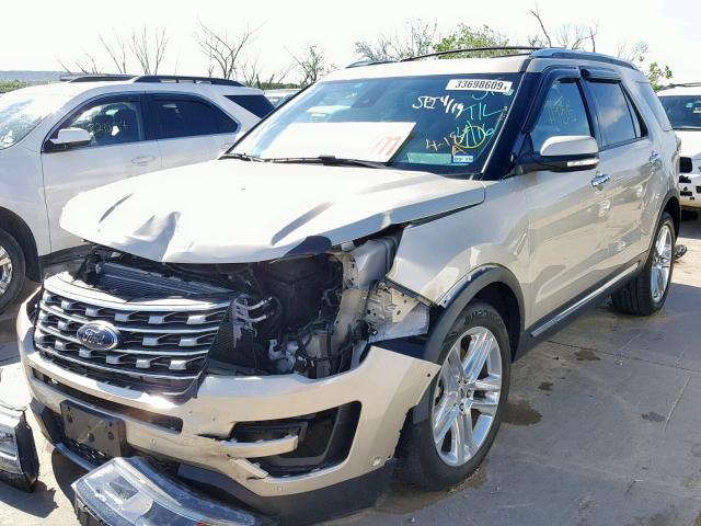 1FM5K7F84HGD12018 - 2017 FORD EXPLORER L GOLD photo 2