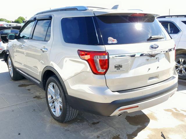 1FM5K7F84HGD12018 - 2017 FORD EXPLORER L GOLD photo 3