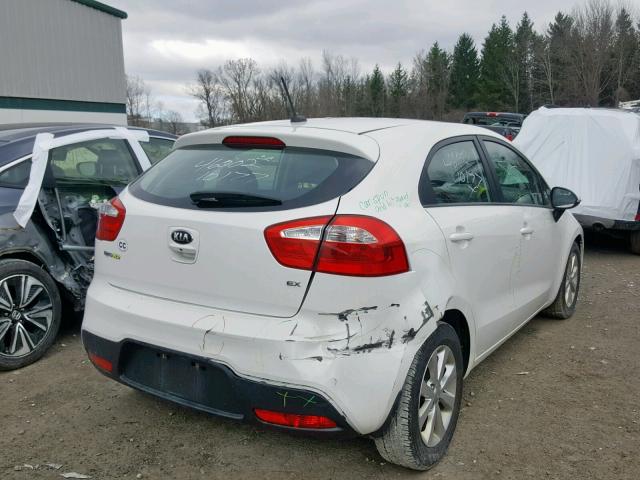 KNADN5A30F6499832 - 2015 KIA RIO EX WHITE photo 4