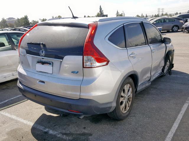 2HKRM3H74DH505899 - 2013 HONDA CR-V EXL SILVER photo 4