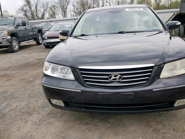 KMHFC46F47A178935 - 2007 HYUNDAI AZERA SE BLACK photo 9