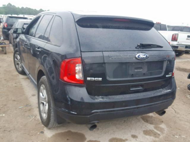 2FMDK3J92DBB38682 - 2013 FORD EDGE SEL BLACK photo 3