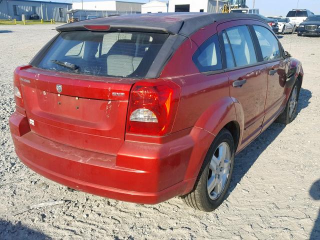 1B3HB48B07D588982 - 2007 DODGE CALIBER SX RED photo 4