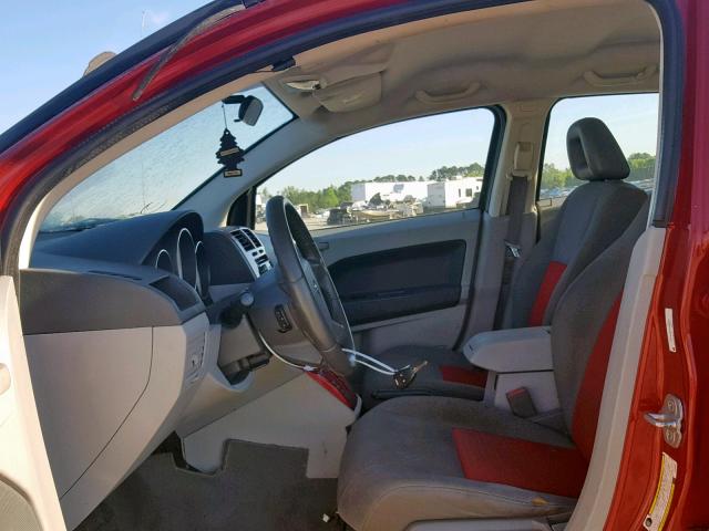 1B3HB48B07D588982 - 2007 DODGE CALIBER SX RED photo 5