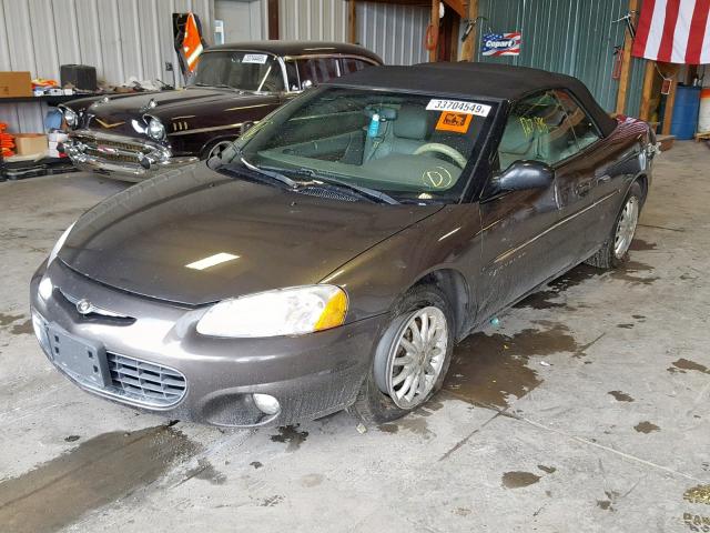 1C3EL55UX1N603035 - 2001 CHRYSLER SEBRING LX BROWN photo 2