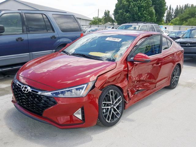 KMHD04LB3KU831487 - 2019 HYUNDAI ELANTRA SP RED photo 2