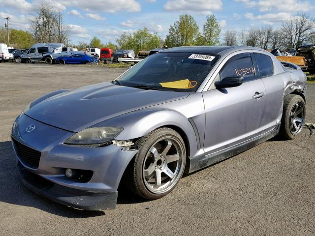 JM1FE17NX40103208 - 2004 MAZDA RX8 GRAY photo 2