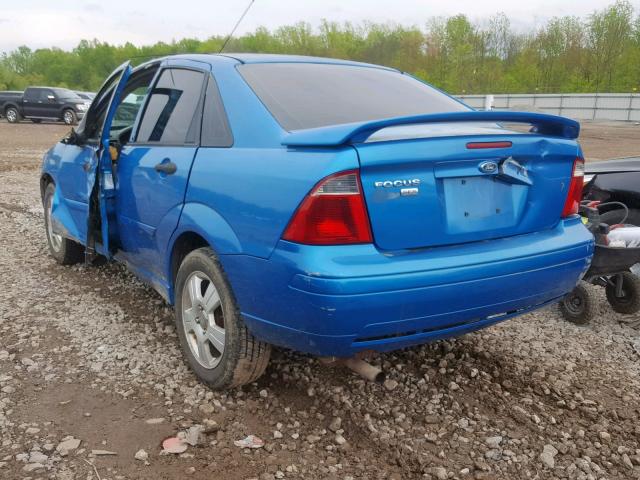 1FAFP34N07W145467 - 2007 FORD FOCUS ZX4 BLUE photo 3