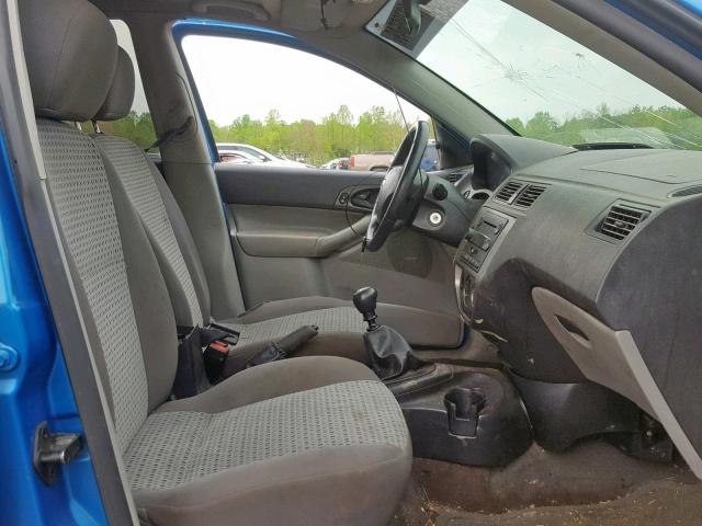 1FAFP34N07W145467 - 2007 FORD FOCUS ZX4 BLUE photo 5