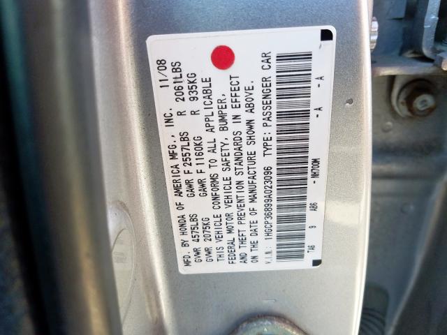 1HGCP36899A023096 - 2009 HONDA ACCORD EXL  photo 10