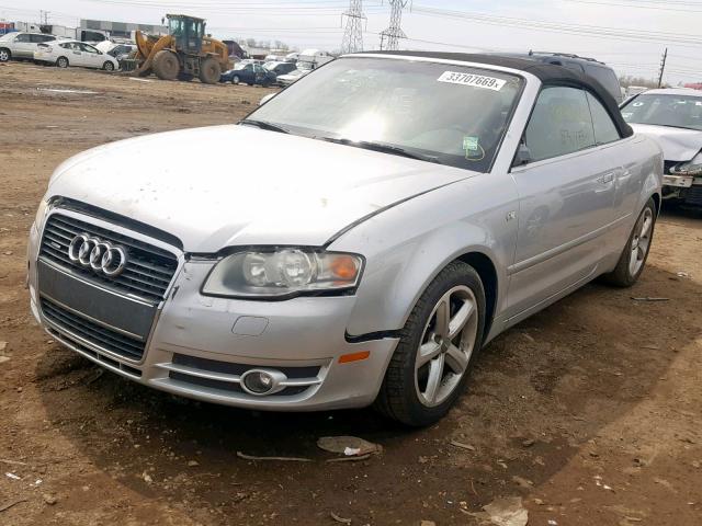 WAUDH48H77K021323 - 2007 AUDI A4 3.2 CAB SILVER photo 2