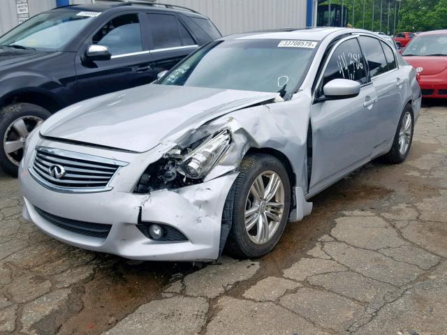 JN1CV6AP5DM724507 - 2013 INFINITI G37 BASE SILVER photo 2