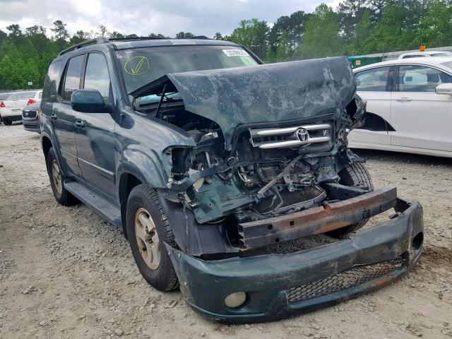 5TDZT38A72S135392 - 2002 TOYOTA SEQUOIA LI GREEN photo 1