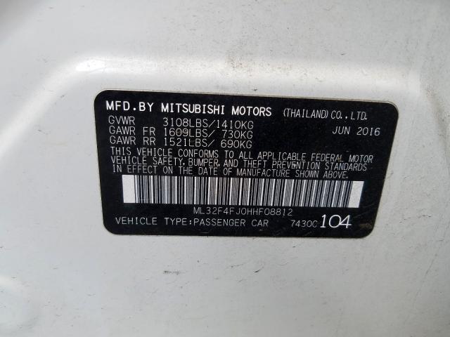 ML32F4FJ0HHF08812 - 2017 MITSUBISHI MIRAGE G4 SE  photo 10
