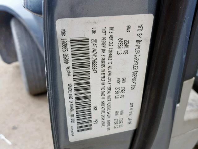 2D4FV47V17H689947 - 2007 DODGE MAGNUM SXT GRAY photo 10