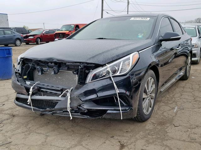 5NPE34AF4FH101643 - 2015 HYUNDAI SONATA SPO BLACK photo 2