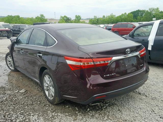 4T1BK1EB5DU016840 - 2013 TOYOTA AVALON BAS BURGUNDY photo 3