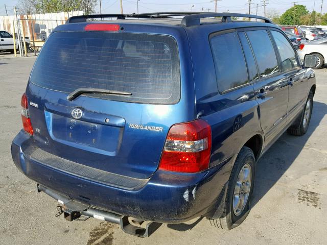 JTEGP21A260097204 - 2006 TOYOTA HIGHLANDER BLUE photo 4