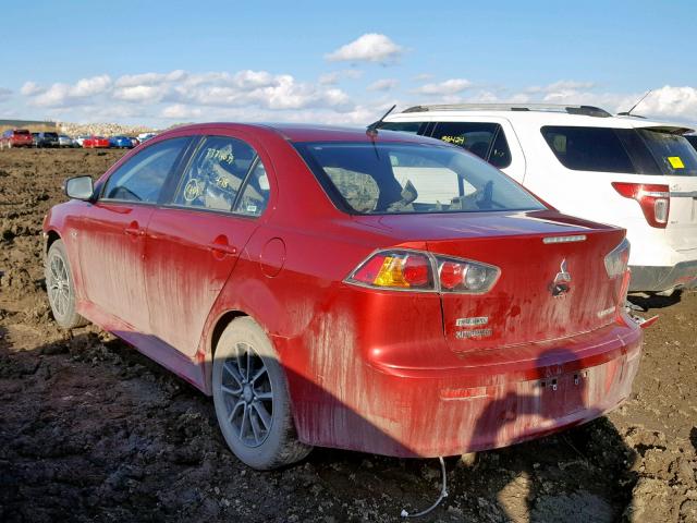 JA32U2FU3HU005389 - 2017 MITSUBISHI LANCER ES RED photo 3