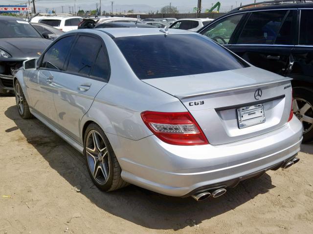 WDDGF7HB3AF485105 - 2010 MERCEDES-BENZ C 63 AMG SILVER photo 3