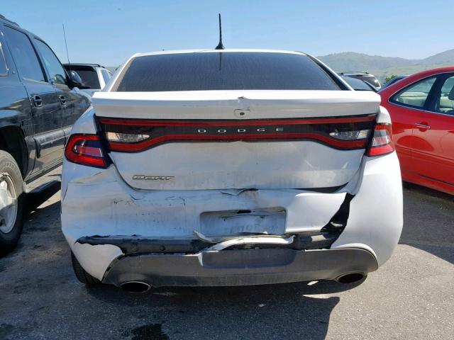 1C3CDFBB4FD421664 - 2015 DODGE DART SXT WHITE photo 9