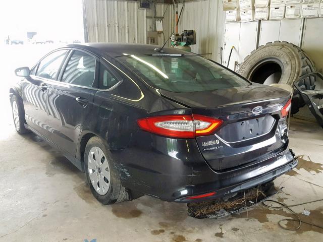 3FA6P0G77DR318086 - 2013 FORD FUSION S BLACK photo 3