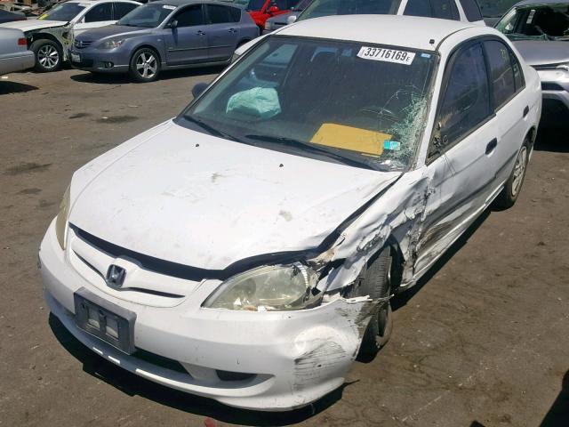 2HGES15114H568039 - 2004 HONDA CIVIC DX WHITE photo 2