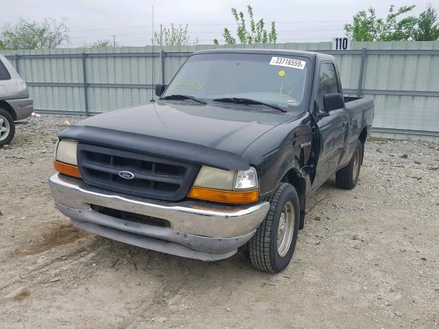 1FTYR10U8WUC13524 - 1998 FORD RANGER BLACK photo 2