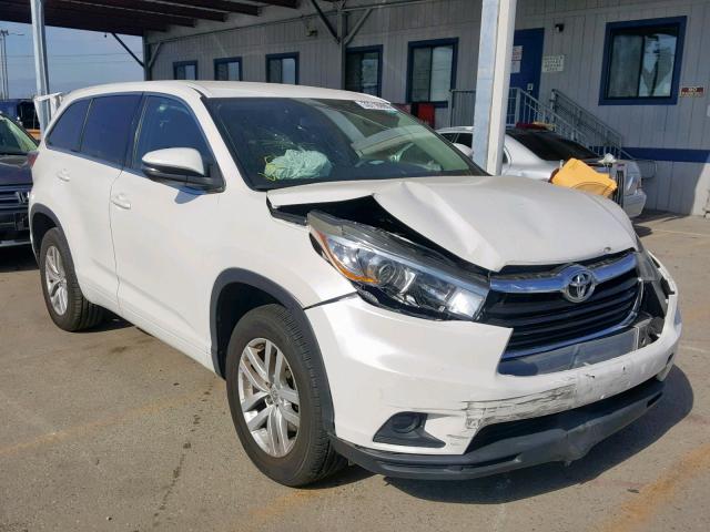 5TDZKRFH5FS066004 - 2015 TOYOTA HIGHLANDER WHITE photo 1