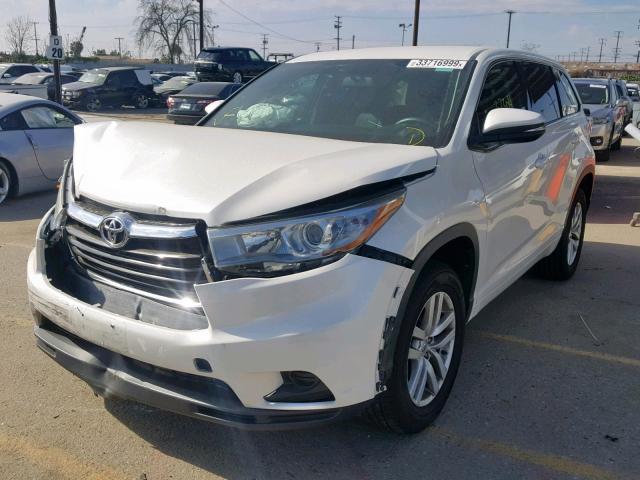 5TDZKRFH5FS066004 - 2015 TOYOTA HIGHLANDER WHITE photo 2