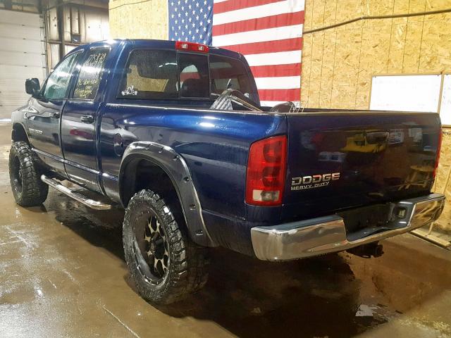 3D7KU28C23G707548 - 2003 DODGE RAM 2500 S BLUE photo 3