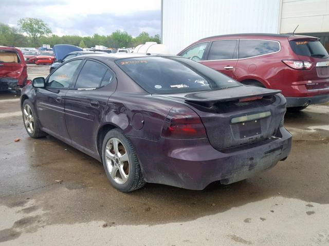 2G2WC52C851329048 - 2005 PONTIAC GRAND PRIX BURGUNDY photo 3
