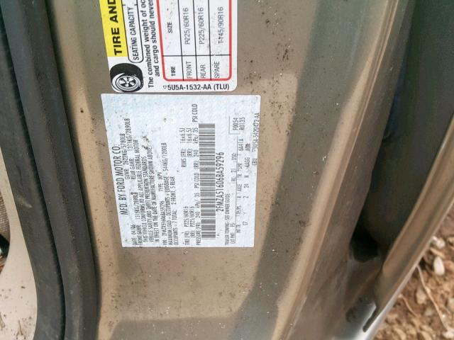 2FMZA51606BA59296 - 2006 FORD FREESTAR S GREEN photo 10