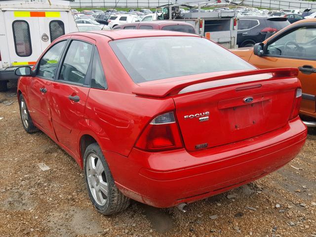 1FAFP34N67W311605 - 2007 FORD FOCUS ZX4 RED photo 3