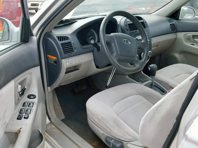 KNAFE121675405071 - 2007 KIA SPECTRA EX SILVER photo 9