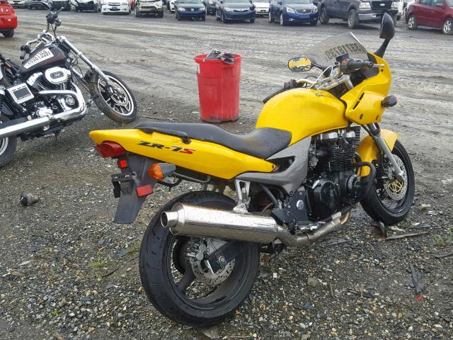 JKAZRDH193A010262 - 2003 KAWASAKI ZR750 G YELLOW photo 4