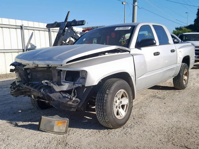 1D7HE38KX8S561601 - 2008 DODGE DAKOTA SXT SILVER photo 2