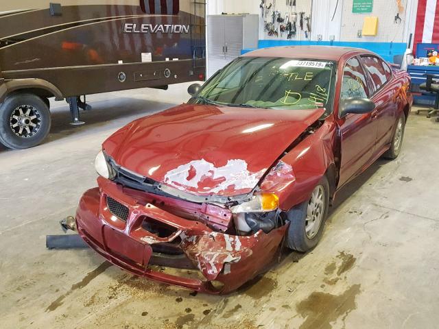 1G2NE52FX5M227075 - 2005 PONTIAC GRAND AM S MAROON photo 2
